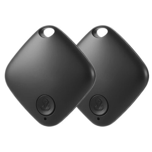 Bluetooth Item Tracker with RealTime Updates for Keys, Wallet and Bags, Replaceable Battery, 2 Pack Black