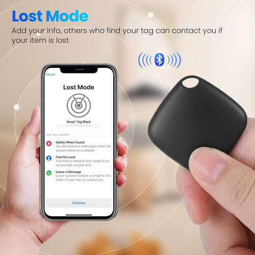 Bluetooth Item Tracker with RealTime Updates for Keys, Wallet and Bags, Replaceable Battery, 2 Pack Black 2