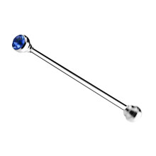 Men Rhinestone Fashion Collar Clips Tie Collar Bar Pin Blue Crystal