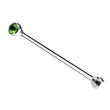 Men Rhinestone Fashion Collar Clips Tie Collar Bar Pin Green Crystal