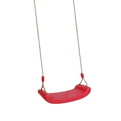 Outdoor Swing Set Seat with Rope Red Set 1