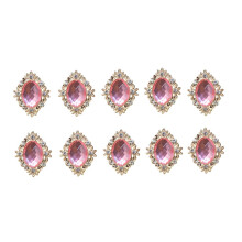 10pcs Rhinestone Flat Back Beads Button Scrapbook Embellishment Pink