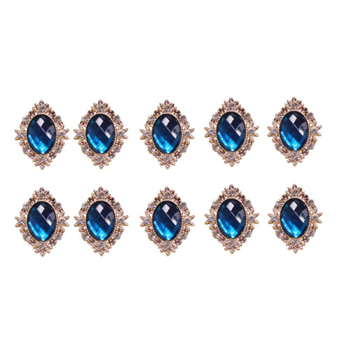 10pcs Rhinestone Flat Back Beads Button Scrapbook Embellishment  Dark 2