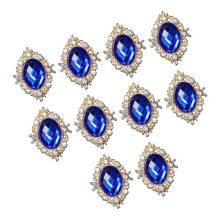 10pcs Rhinestone Flat Back Beads Button Scrapbook Embellishment Navy