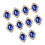 10pcs Rhinestone Flat Back Beads Button Scrapbook Embellishment  Navy 1