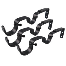 Hang Curtain Rod Holder Bracket Window Frame Curtain Rod Bracket Black