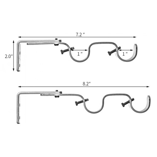 Hang Curtain Rod Holder Bracket Window Frame Curtain Rod Bracket Black 1