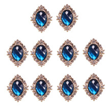 10pcs Rhinestone Flat Back Beads Button Scrapbook Embellishment Dark