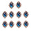 10pcs Rhinestone Flat Back Beads Button Scrapbook Embellishment  Dark 1