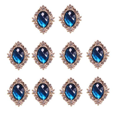 10pcs Rhinestone Flat Back Beads Button Scrapbook Embellishment  Dark
