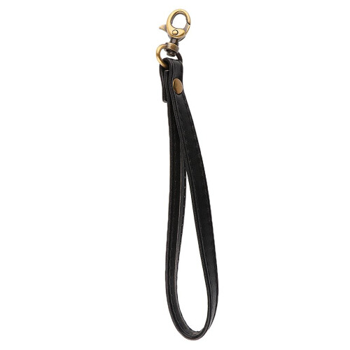Durable Leather Replacement Wrist Strap for Clutch, Wristlet, Purse Bl