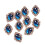 10pcs Rhinestone Flat Back Beads Button Scrapbook Embellishment  Dark 2