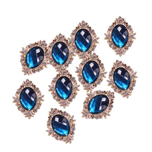 10pcs Rhinestone Flat Back Beads Button Scrapbook Embellishment  Dark 1