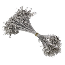 100 Pieces Anti Bite Steel Wire Fshing Lines Leaders with Swivels 15cm