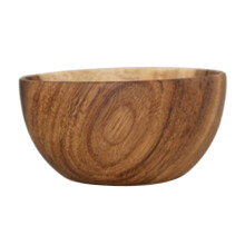 Premium Round Natural Wooden Salad Bowl Utensils Fruit Serving Bowls 1