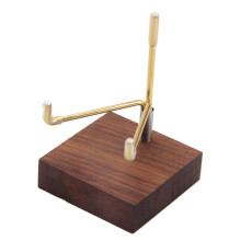 Metal Arm Wooden Base Display Stand Rack for Gemstone Mineral Style 02