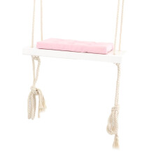 Hanging Rope Wooden Swing with Sponge Cushion Kids Outdoor Indoor Swin