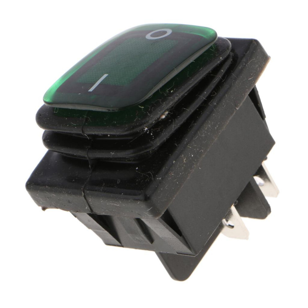 4 Pin On-Off Car Boat Lighted Rocker Toggle Switch Waterproof 12V Gree 6902696241252