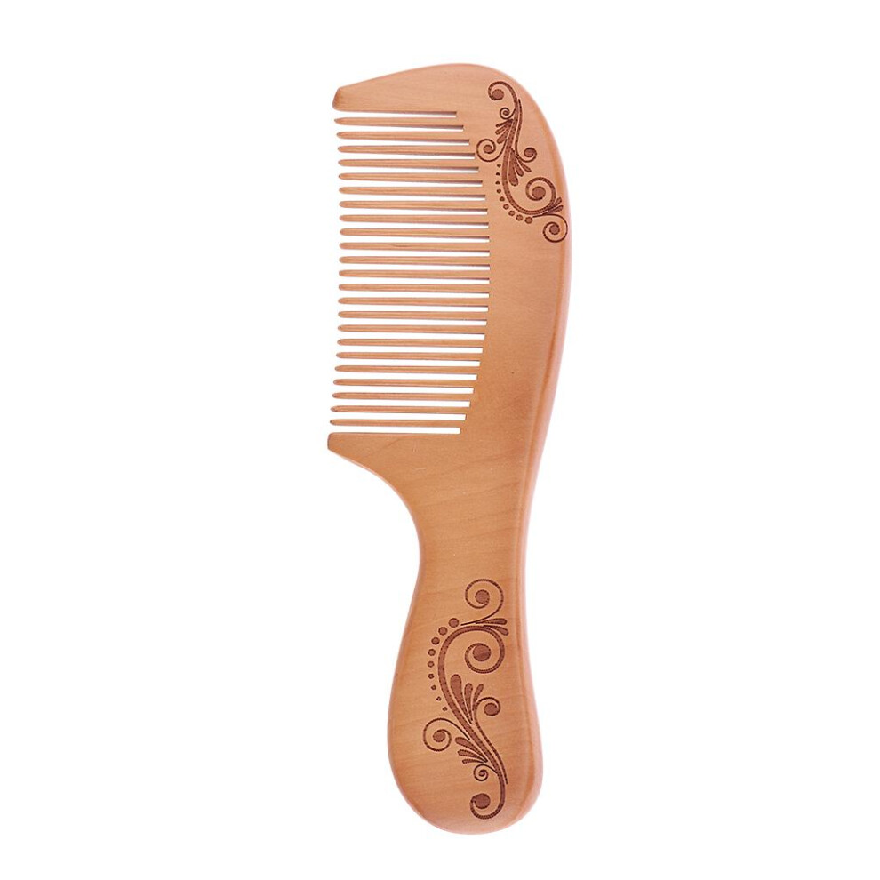 Unisex Wood Fine Tooth Anti-Static Mahogany Comb Scalp Massage Wooden Combs F