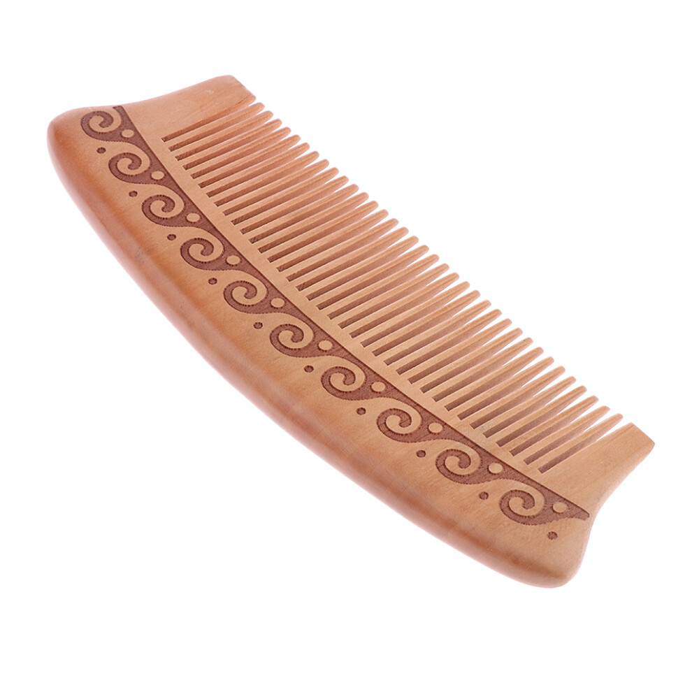 Wood Fine Tooth Anti-static Mahogany Comb Head Massage Wooden Combs J1