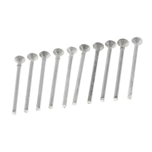 10 Pieces 1/8" Thin Disc Type Shaft Diamond Engraving Burrs Bits Diam.