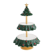 Merry Snack Bowl Stand Storage for Christmas Decor Party Decorations T