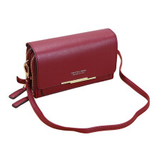 Women's Leather Crossbody Bag Shoulder Clutch Handbag Purse Wine Red
