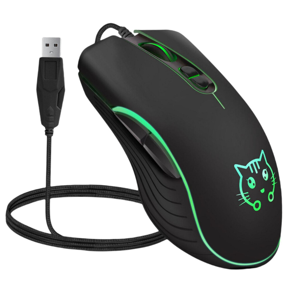 Wired Gaming Mouse Led Rgb Backlit Mute Pc Laptop 2400Dpi Optical Mice 6902695510854