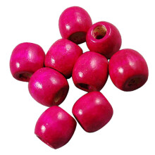 100 Pieces Dyed Round Wood Wooden Beads for Kids Jewelry Craft DIY Ros