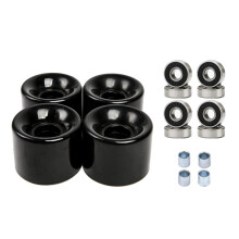 Skateboard Wheels with Bearings 60mm Wheels Set of 4 Black Black Cover