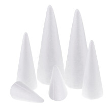 6x 7/11/15cm Styrofoam Foam Cones Polystyrene for Crafts DIY Projects