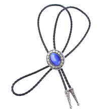 Vintage Western Cowboy Mens Bolo Tie Pendant Necklace Jewelry Blue
