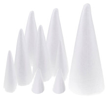 9pcs 7-25cm Styrofoam Foam Cones Polystyrene for Crafts DIY Projects D
