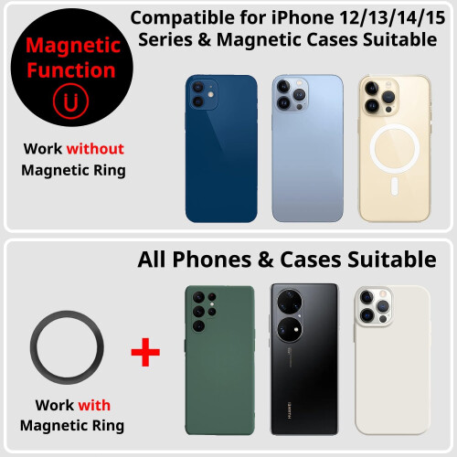 MagSafe Camera Grip with LED Light and Bluetooth Remote, Tripod Compatible for iPhone Vlogging 2