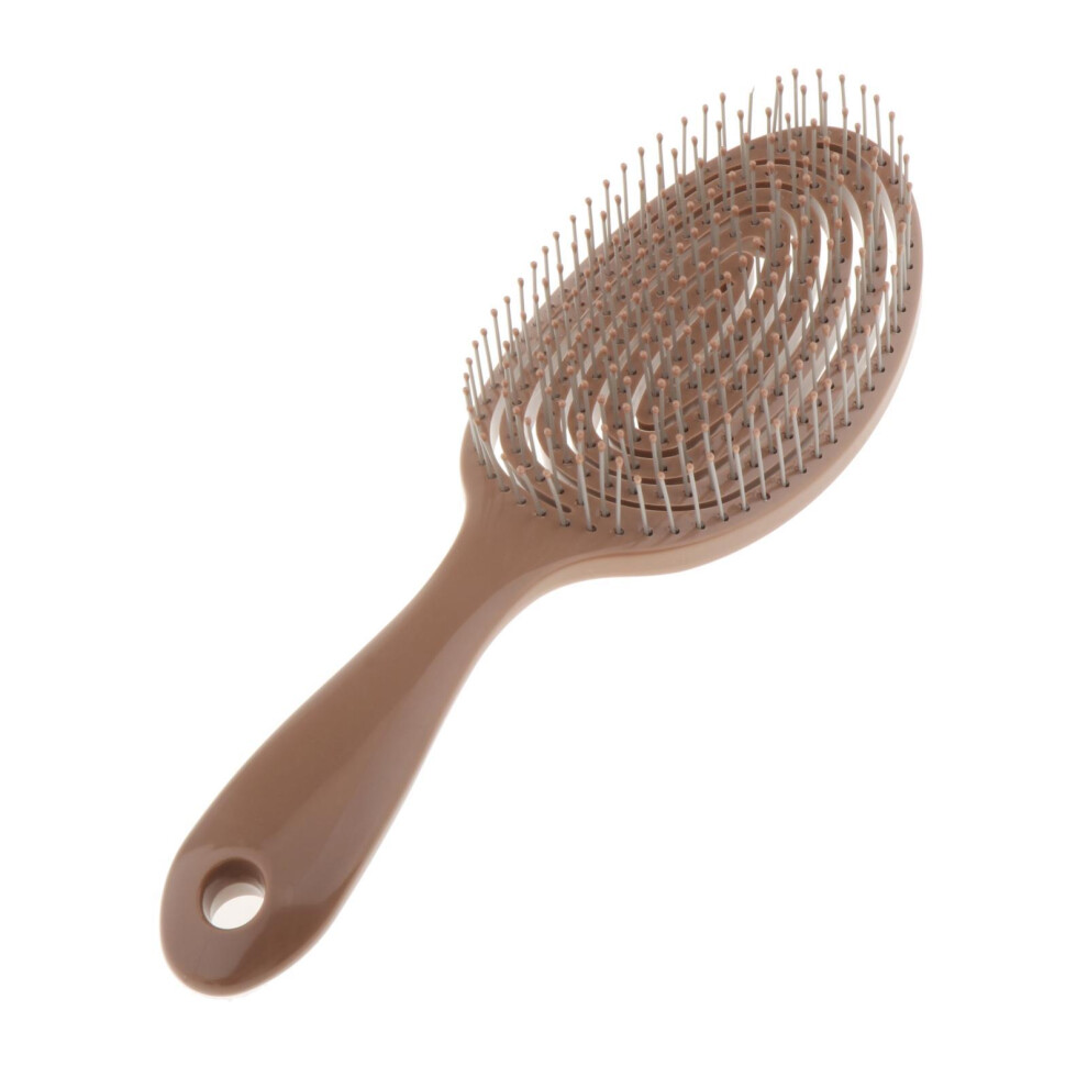 Unisex Brown Detangler Comb Hair Brush Styling Comb Scalp Massage Hair Care Coffee