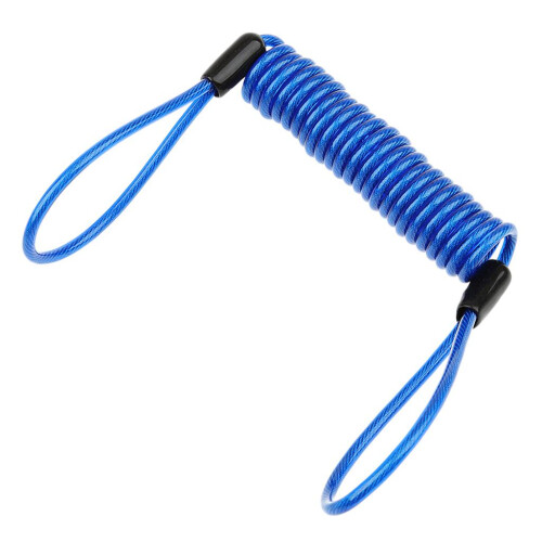 Steel Lanyard Spring Coil Wire Lock Safety Cable Lanyard Tether Blue 1 2