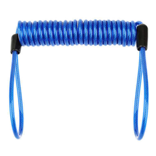 Steel Lanyard Spring Coil Wire Lock Safety Cable Lanyard Tether Blue 1 1