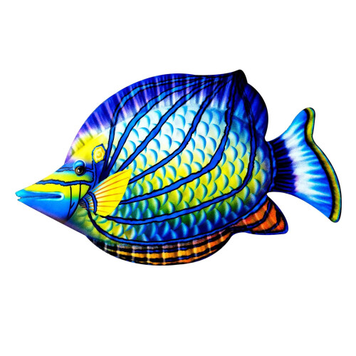 fish Decor Statue Wall Decoration for Bathroom Balcony Office Blue