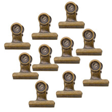 10Pcs Metal Hinge Clips Paper Clip Clamp/ File Binder Clips Bronze