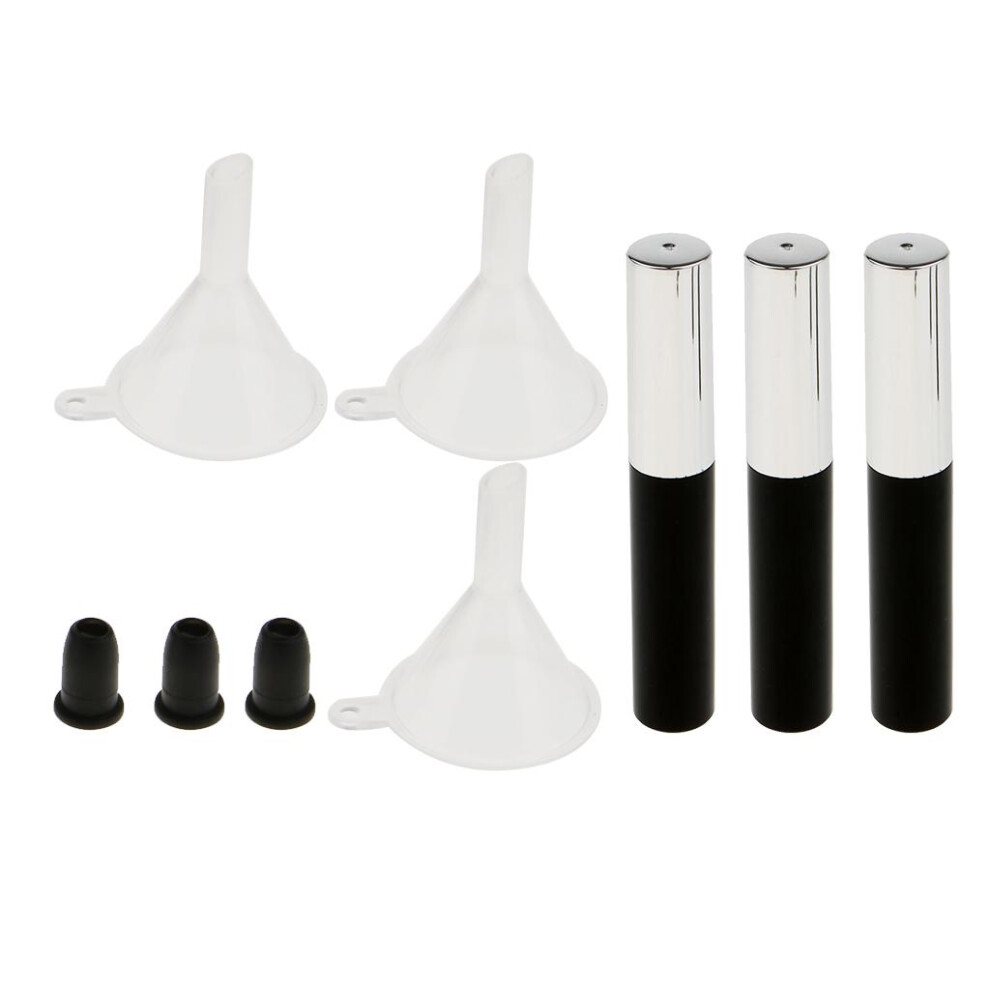 3pcs 4ml Empty Mascara Tube with Eyelash Wand Rubber Inserts Funnels S