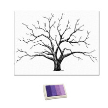 Wedding Thumbprint Tree Finger Painting Wedding Guest Book Purple