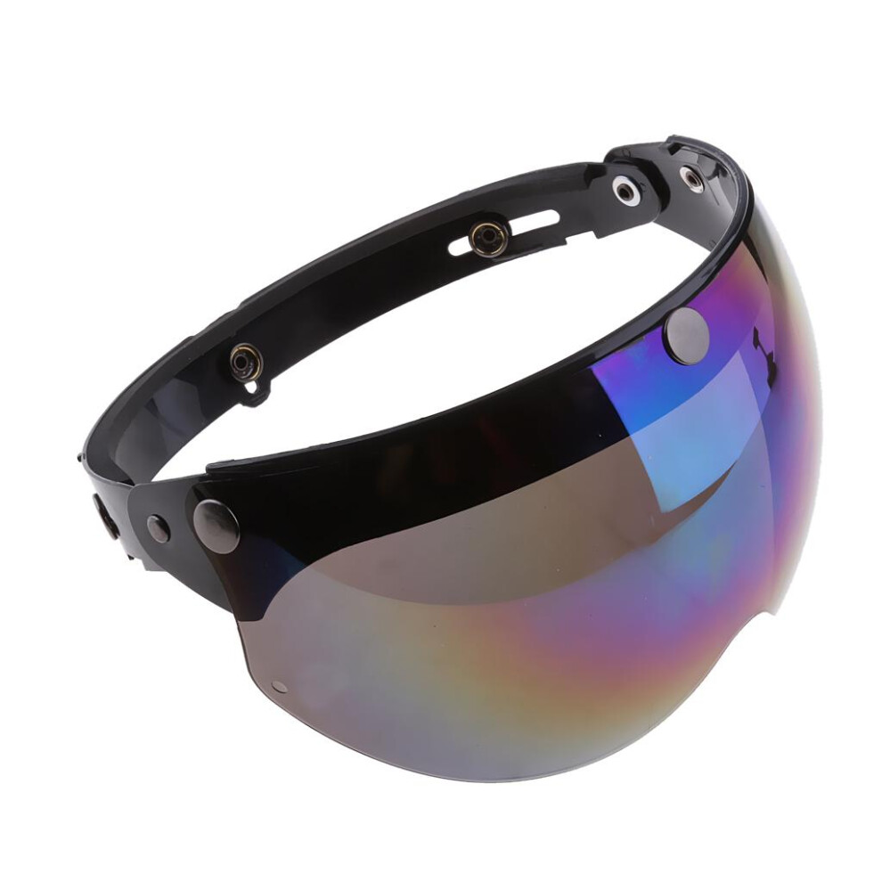 Motorcycle Helmets 3/4 Face 3 Snap Flip Up Visor Shield For Lens Multi 6902696484192