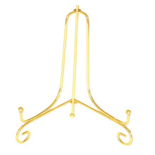 Iron Display Easel China Bowl Plate Tabletop Display Rack Holder Gold
