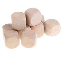10PCS Wood Blank Dice D6 3cm Game Dice for DIY decorating and crafts