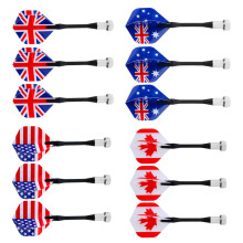 12 Pieces Magnetic Darts for Magnet Dartboard Dart Board Mixed Nationa
