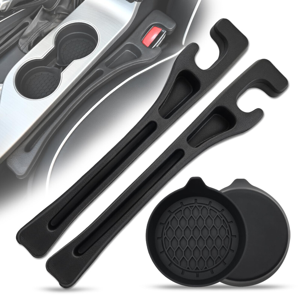 Car Seat Gap Filler And Organizer With Dual Cup Holders, Pu Leather, Universal Fit For Car Suv Truck 9455672733649