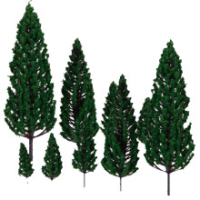 10Pcs 1.9 inch - 6.3 inch Train Scenery Landscape Model Pyramidal Tree