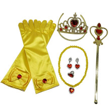 Princess Belle Dress Costume Accessory Glove Wand Tiara Jewerly Set Ye