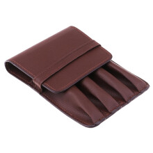 Retro PU Leather Fountain Pen Bag Holder for Pencil 4 Pen Storage Men