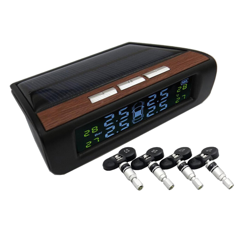 Solar 4X Sensors Tpms Digital Lcd Auto Car Tyre Pressure Monitoring Sy 6902696113009